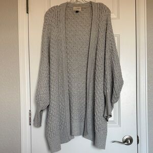 Universal Thread Light Gray Knit Cardigan, 3X